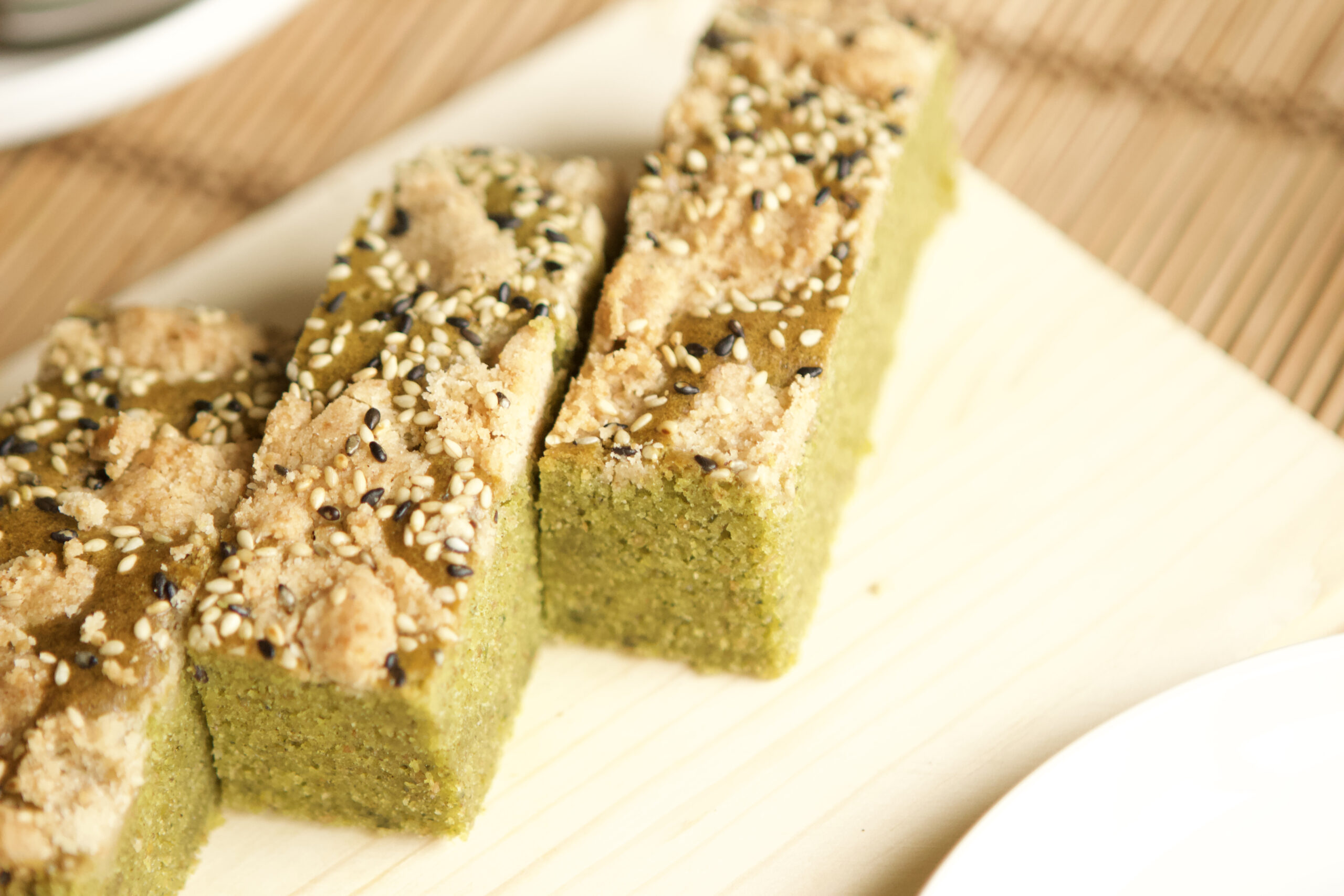 Japanese Mustard Spinach and Matcha Cake